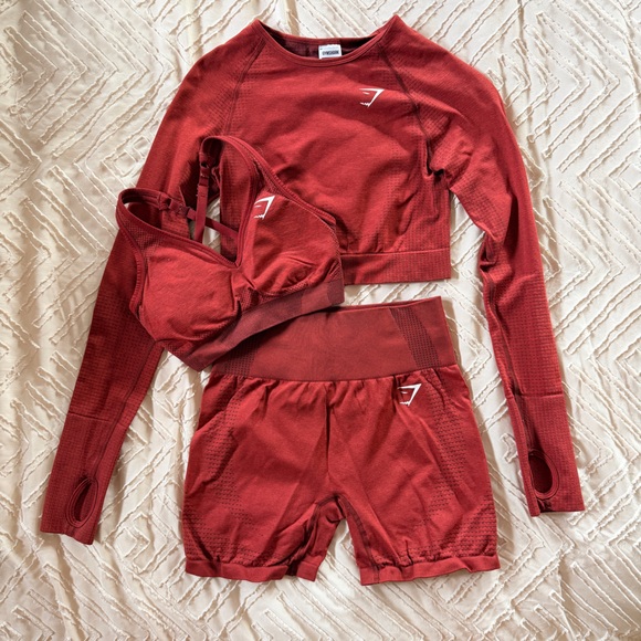Gymshark Burgundy Vital Seamless Set Size S-M - Picture 10 of 10